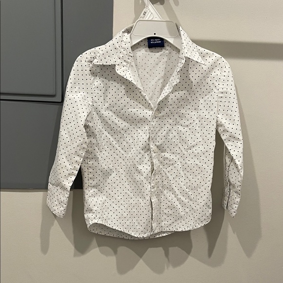 Izod 2T pre-loved White Shirt with Black Dots - Picture 1 of 8